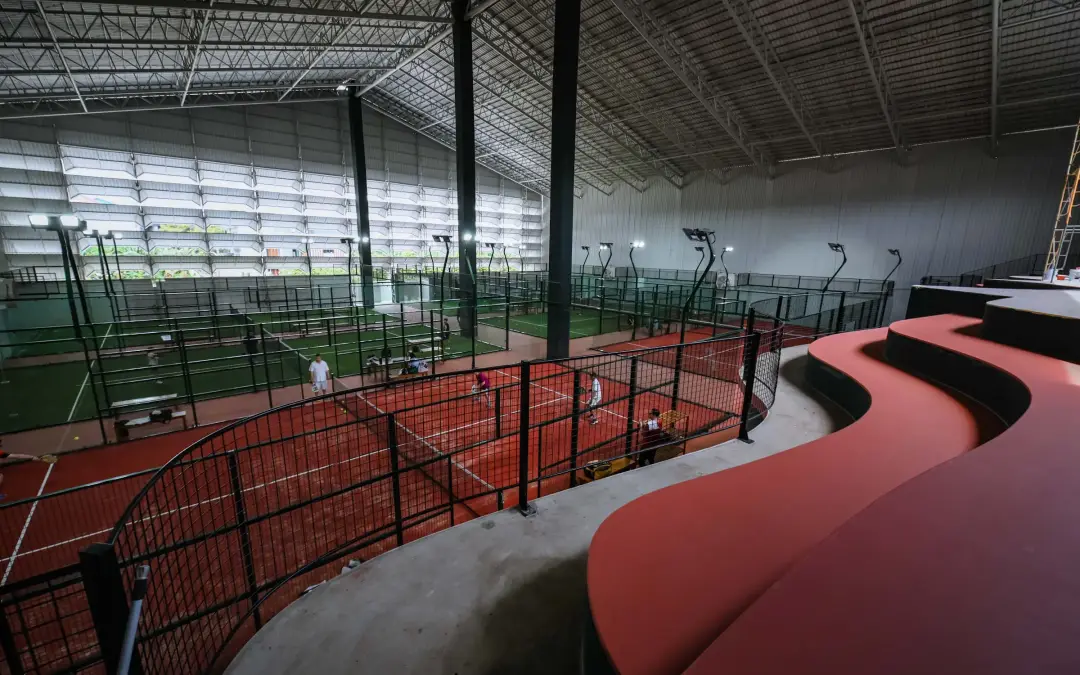 View over the courts from the tribune