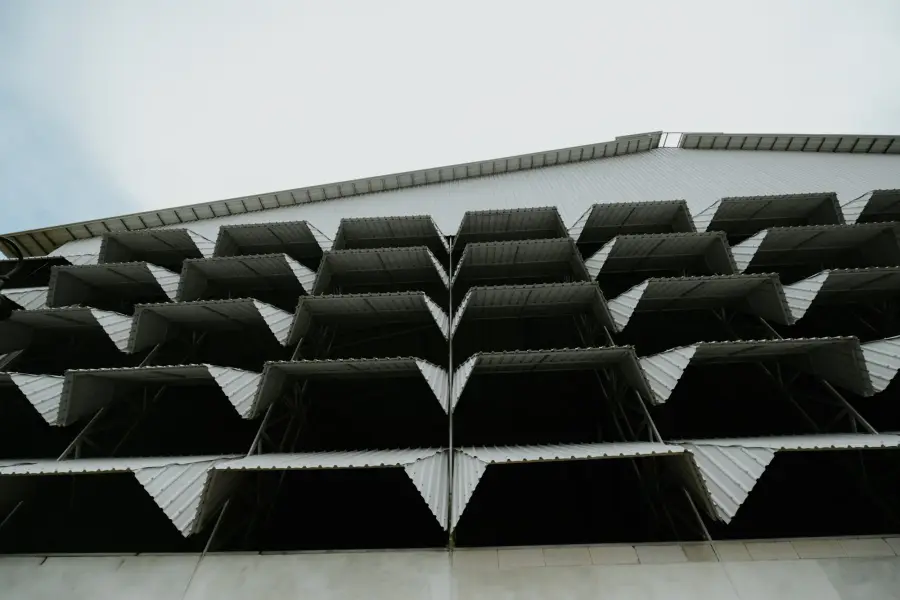 Angled ventilation louvres